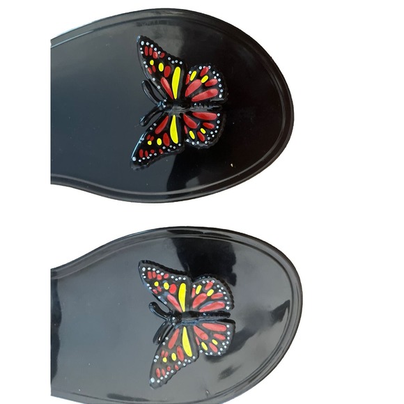 Katy Perry Black Geli Sandals With Yellow And Orange butterflies Size 10.5 - Picture 5 of 5